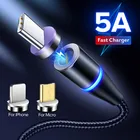 Магнитный кабель 5 А Type C Micro USB, Сверхбыстрая Зарядка для телефона, Usb C, светодиодный светильник для Xiaomi Mi 9T, 11, A3, POCO, X3, Note 10, 9, 4X