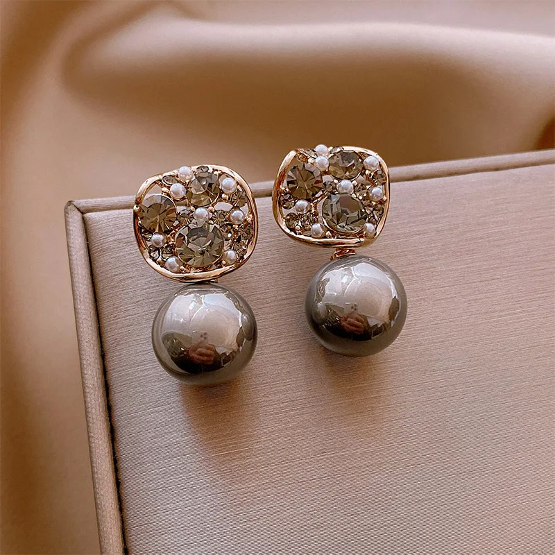 

Diamond Pearl Earrings Fashion Pearl Earrings Women's Stud Earrings