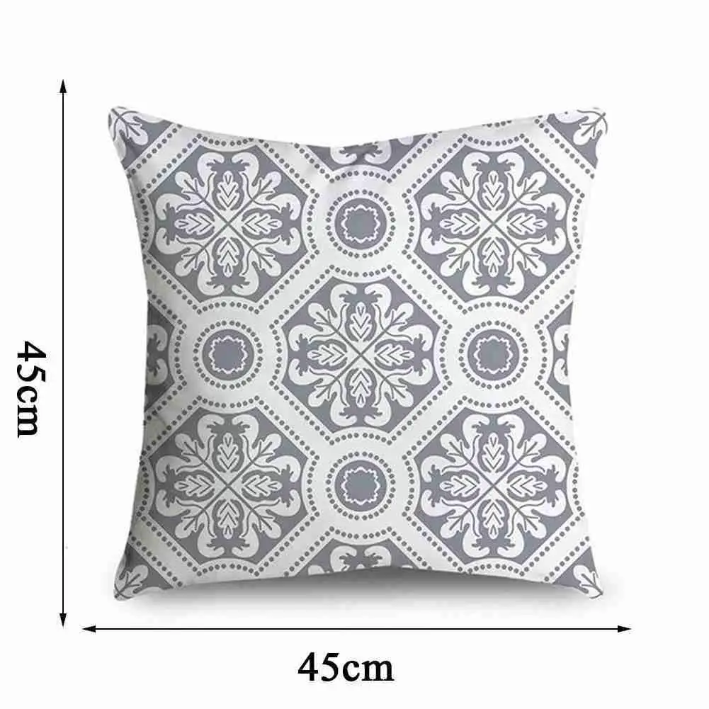 

Gray Striped Geometric Cushion Cover Polyester 45*45cm Pillowcase para Sofa Cover Bedroom Decorative Cojines Pillow Home L8U6