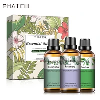 3pcs 30ml set pure plant natural essential oils gift box kits mint lemon lavender sandalwood frankincense rosemary eucalyptus