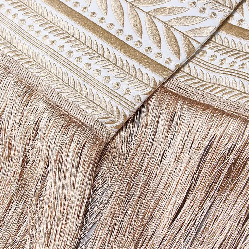 

JCHB 2021 European and American suit jacket female design sense niche spring and autumn new embroidered tassel mid-length skirt