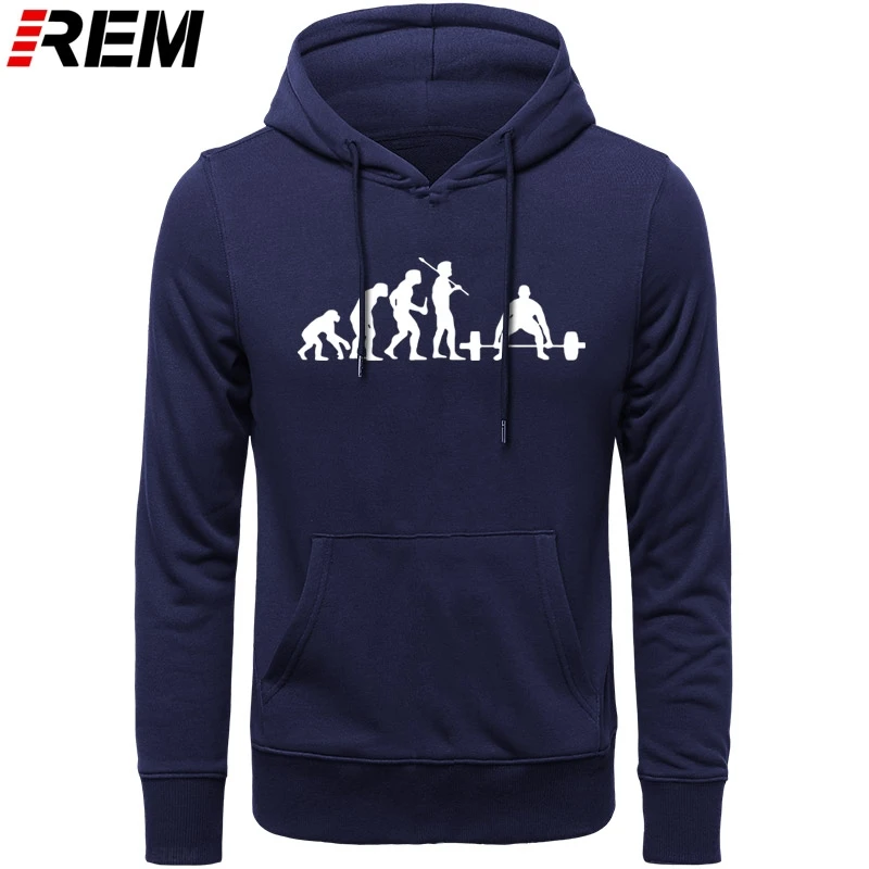 

REM High Men Evolution Weightlifting Funny Long Sleeve Casual Soft Cotton Tops Fitness Free Shipping Hoodies, Sweatshirts