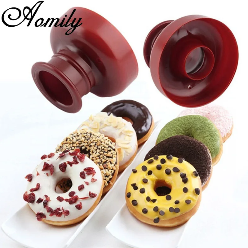 Aomily 1Pcs DIY Baking Tool Donuts Maker Mold Food Grade Plastic Doughnuts Cutter Fondant Cake Bread Desserts Bakery Mould | Дом и сад
