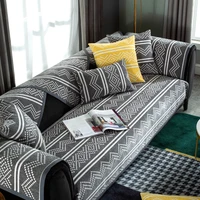 gray strips sofa towel simplicity cotton linen sofa set modern geometric sofa cover non slip cushion pillowcase slipcover c3