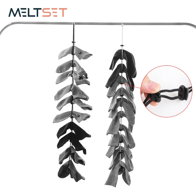 Веревка для сушки носков Многофункциональный шнурок регулируемая корзина мытья