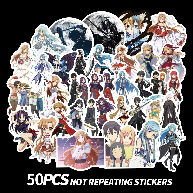 50 шт в наборе обувь для вечеринки Стиле косплей Sword Art Online граффити наклейки с