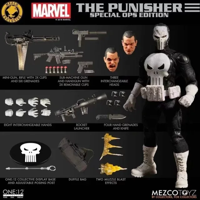 

Mezco the Punisher Delux Version BJD Action Figure Models Toys