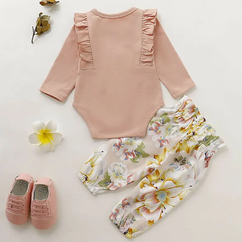 Новинка 2019 Осенний однотонный боди для детей ясельного возраста комплект одежды