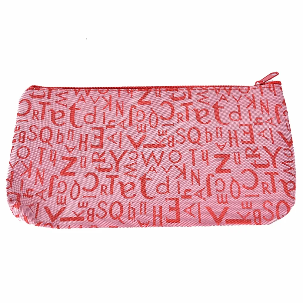 

19cm*12cm Portable Cosmetic Bag Women Fashion Zipper Travel Make Up Bag Pink Letter Makeup Case Pouch Toiletry Organizer Holder
