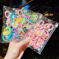 10pcsset rubber bands for unicorn flower bunny cartoon head wrap elastic kawaii hair rope for baby girl korean hair accessories
