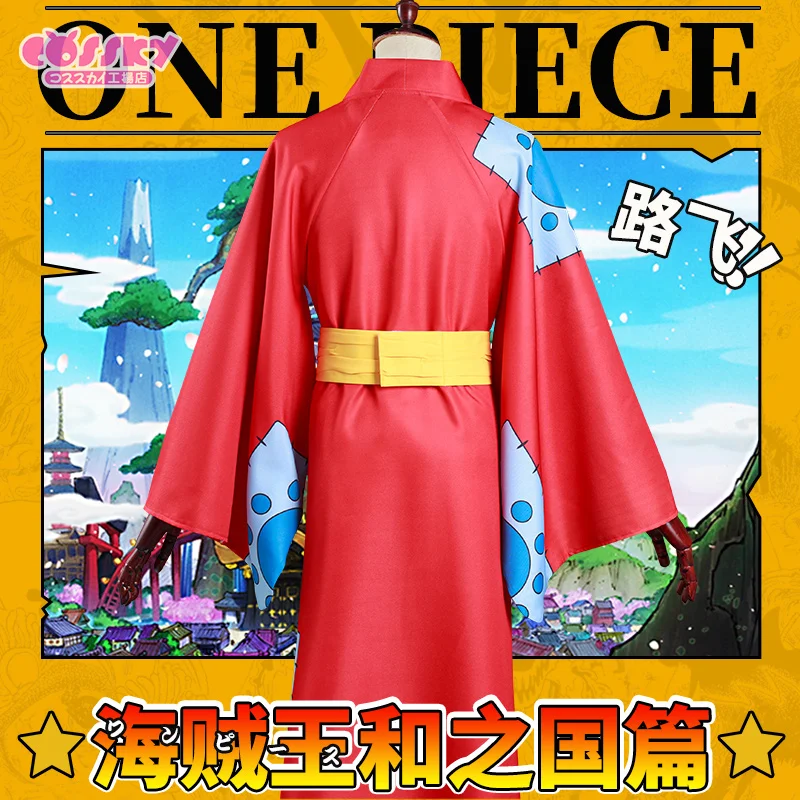 Аниме цельнокроеный Косплей вано фазальная Обезьяна D Luffy Костюм Кимоно наряды