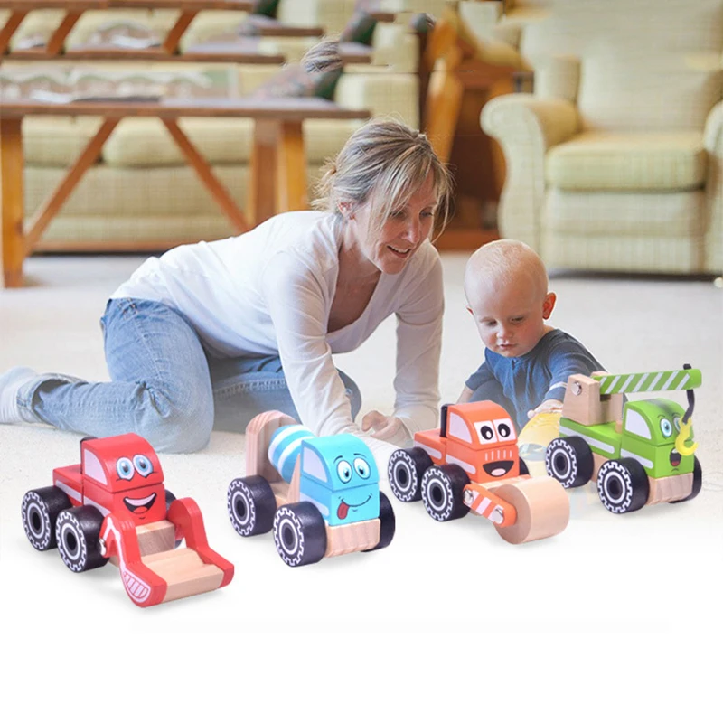 

LISM Wooden Constructor For Children Engineering Car Building Block Construction Vehicle Toy DIY Assembly Educational Toys New