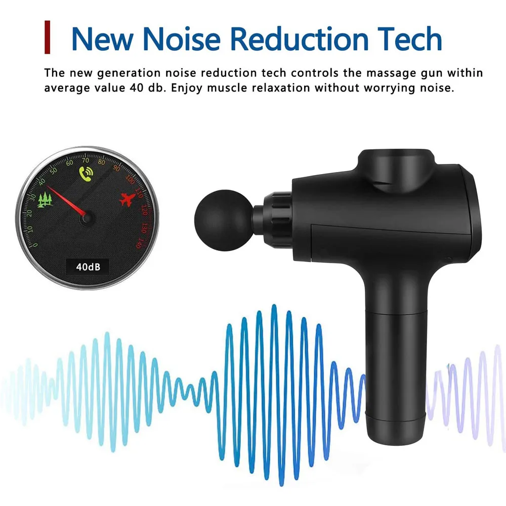 Массажный пистолет ручной массажер для глубоких мышц 20 скоростей регулируемый