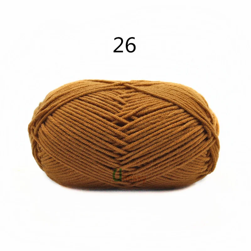26 36pcs 36 шт./лот, ручная вязка, шерстяная линия, окрашенная, горячая Распродажа, хлопковая Детская Пряжа молочного оттенка, гребенная хлопковая пряжа для вязания крючком, 62 цвета - Цвет: 26 36pcs