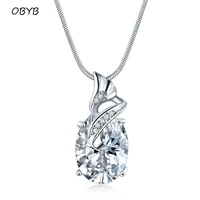 7 styles pendant necklace silver color snake chain white crystal zircon necklaces for women fashion fine jewelry female gifts