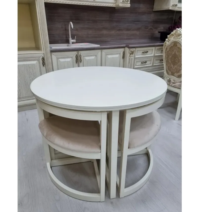 Набор обеденных столов из 5 предметов мягкие и круглые столы с мягкой обивкой для