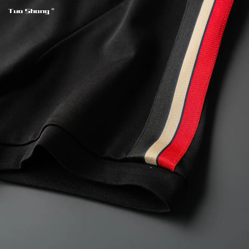 

2021 Bee Embroidery Men T Shirts Fashion Streetwear Clothing Mercerized Cotton O Neck Short Sleeve Slim Casual Tshirts for Man