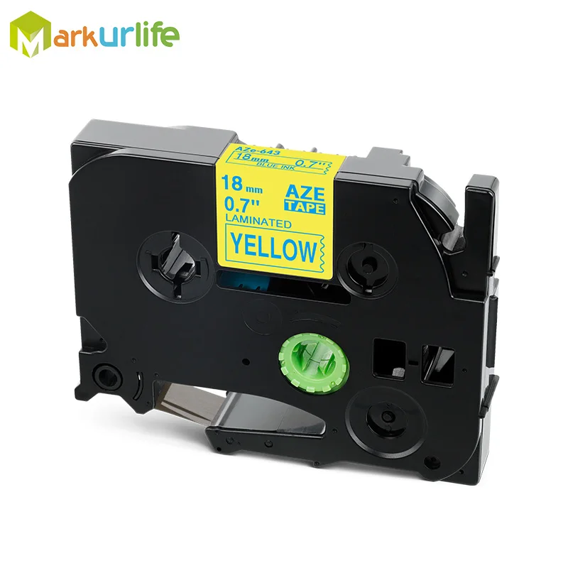 Blue on Yellow Многоцветный совместимый Ламинированный tze 241 tze241 18 мм черный на белой ленте TZe-241 tz-241 для принтера brother p-touch TZE-141 - Цвет: Blue on Yellow