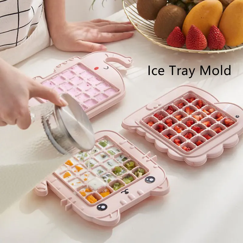 

Симпатичный мультяшный пластиковый поднос для льда, кухонный поднос, квадратная форма «сделай сам»