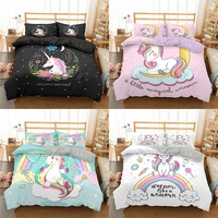 unicorn 3d bedding set king size cartoon duvet cover and pillowcase home textiles 23pcs modern kids boys girls bedroom decor