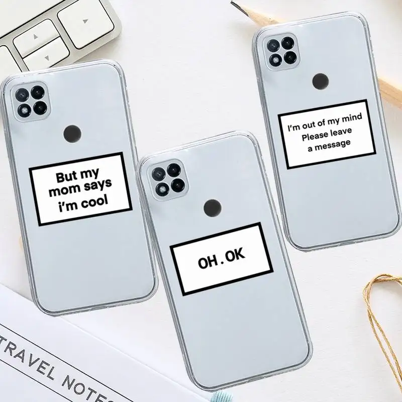 

sorry if i look not interested letter Quotes Phone Case Transparent for Xiaomi redmi note 8 9 10 11 t lite pro ultra mix 4 k40