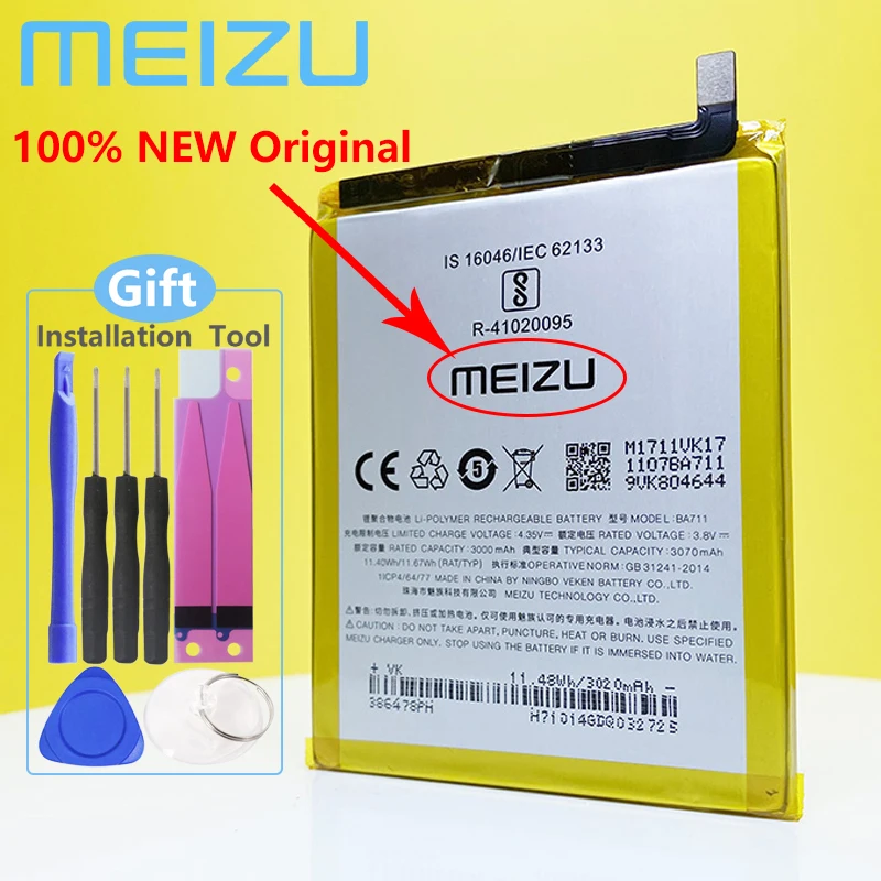 Bater&iacute;a BA711 Original para tel&eacute;fono m&oacute;vil MEIZU M6 M711M/M711C/M711Q/M711H, herramientas de regalo, nueva-1