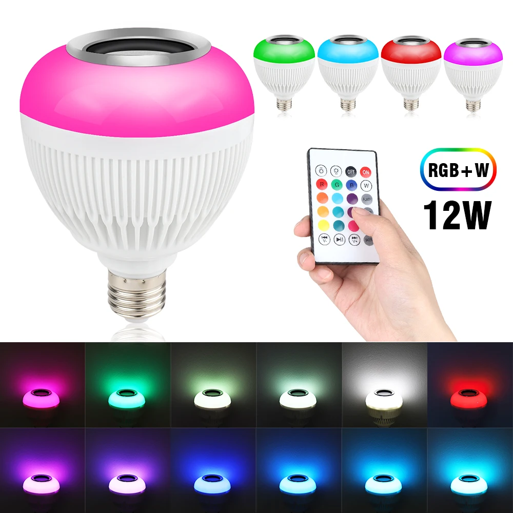 Умная RGB Светодиодная лампа E27 беспроводной Диммируемый Светильник с Bluetooth