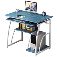 joylive computer desk workstation study writing table home office furniture with keyboard bracket pc metal