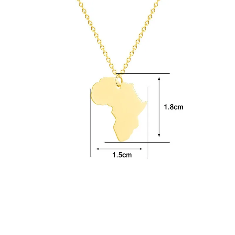 

New Arrival Stainless Steel Africa Map Pendant Necklace For Women Men Gold Silver Color Chain Necklaces Fashion Jewelry Gift