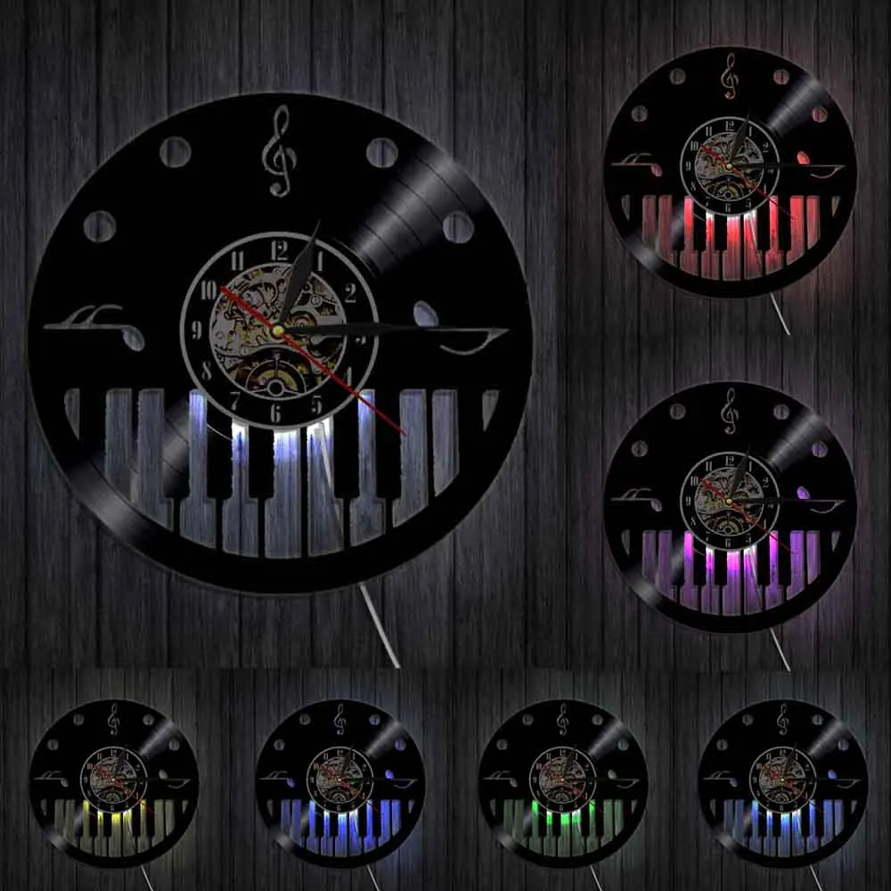 Виниловые Настенные часы с рояльными клавишами и тройным зажимом пианино