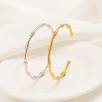 gold and silver color bamboo joint bangles 2022 trend bracelet for women men romantic party gift fashion jewelry