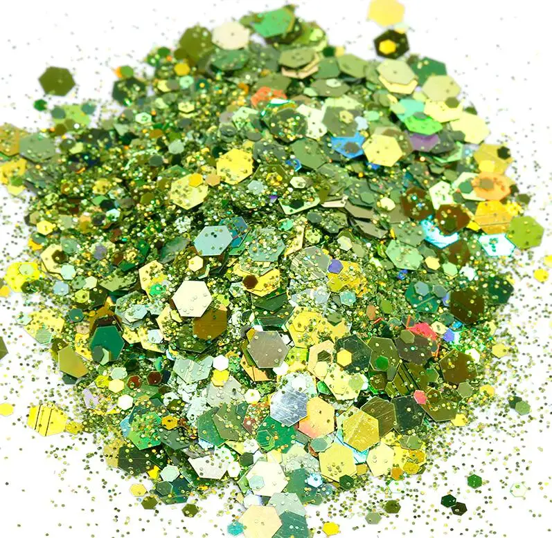 21light green-500g 500 грамм 24 цвета голографический массивный блеск микс свободный блеск массивный блеск черный блеск устойчивый к растворению Блестящий из полиэстера - Цвет: 21light green-500g
