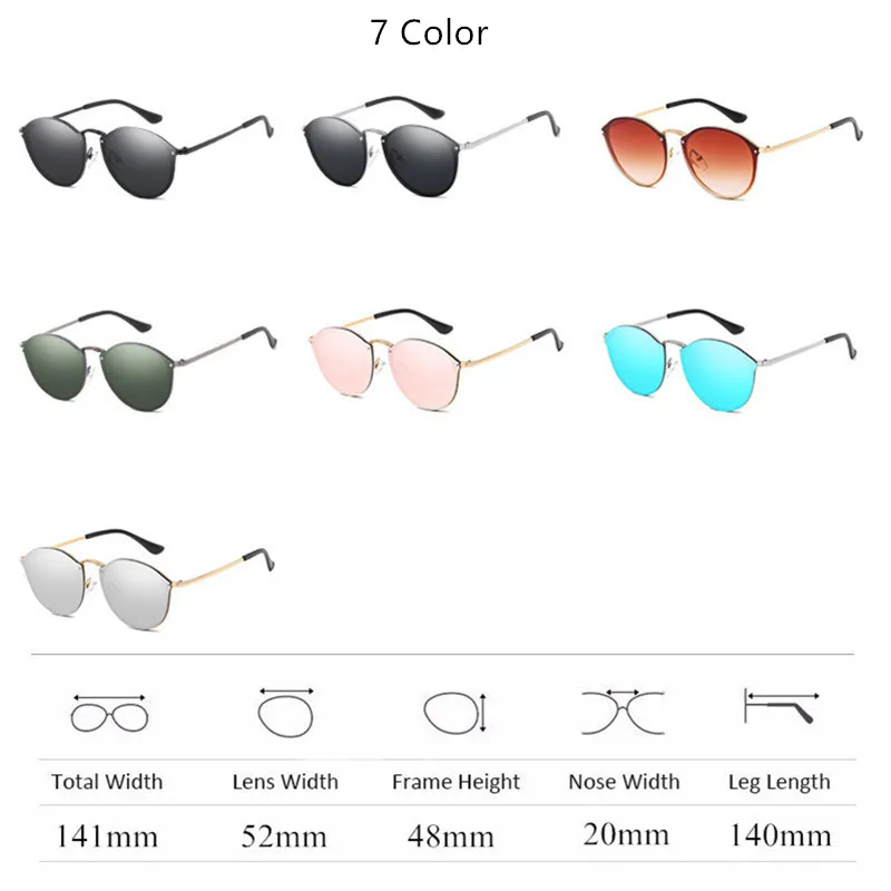 

Luxury Round Sunglasses Women Brand Designer CatEye Retro Rimless Sunglass Mirror Sun Glasses Female 2020 zonnebril dames