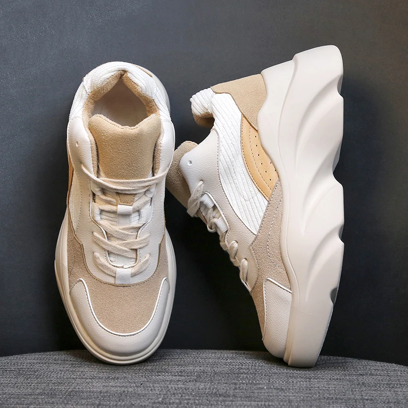 Женские кроссовки на толстой подошве спортивная обувь платформе для бега