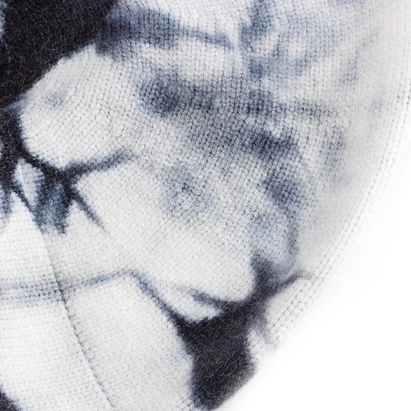 

Women Autumn Winter Tie Dye Fashion Berets Classic Knitted Hat For Girl Warm Soft Painter Hat Female Vintage Beret Caps