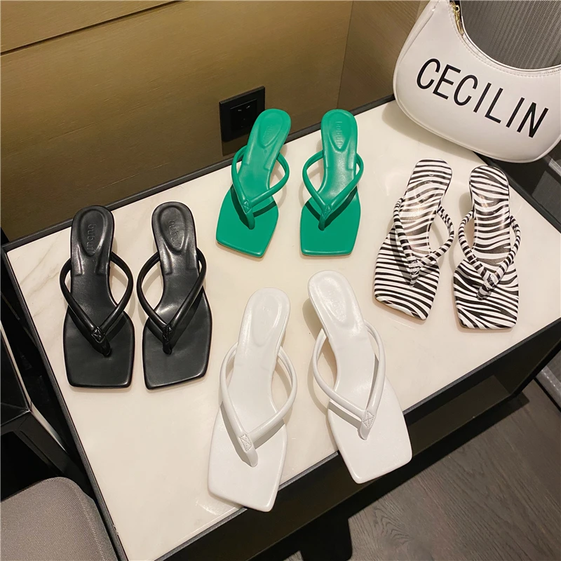 

2021 New Women Brand Summer Slipper Thin Low Heel Slip On Flip Flop Ladies High Quality Sandal Shoes Casual Outdoor Beach Slides