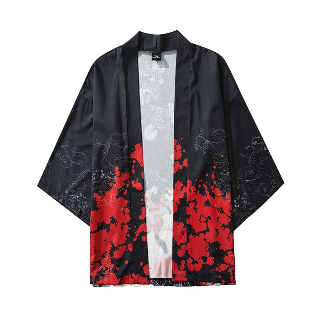 Camisa Masculina 2020 летнее японское кимоно с пятью точками мужская и женская накидка