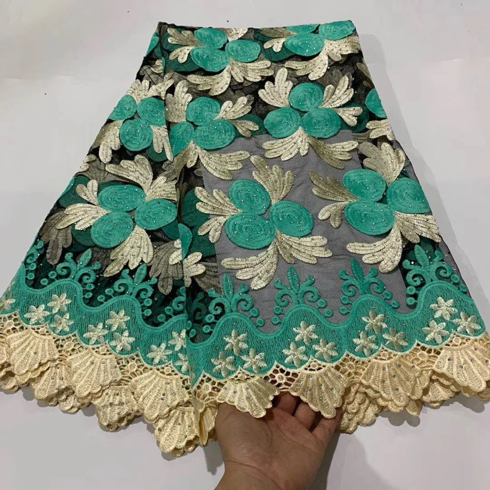 

Multiple Choice French Nigerian Tulle Lace Fabrics 2020 High Quality African Water Soluble Cord Lace Fabric for Wedding Dress