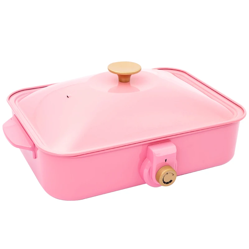 

Японский Многофункциональный кухонный горшок-гриль, горячий горшок на гриле и духовке, домашняя сетевая красная Небольшая Квадратная сков...