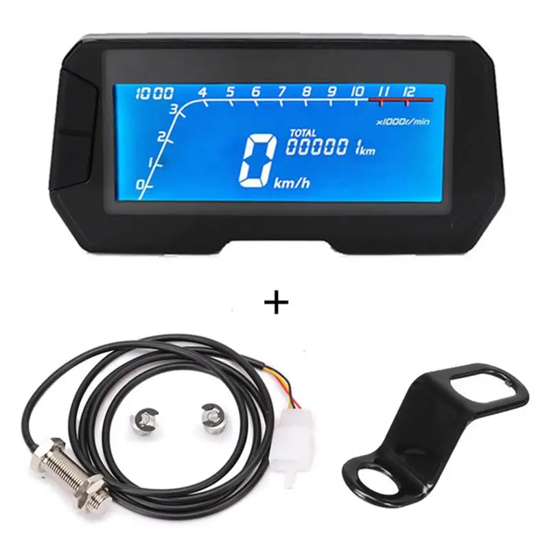 

Motorcycle Speedometer LED 12000RPM 6 Gear Universal Motorcycle LCD Digital Speedometer Backlight Odometer Cylinders Meter