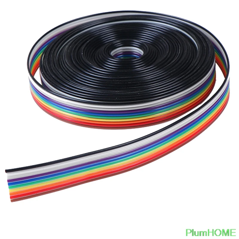 

5meters/lot Ribbon Cable 10WAY Flat Color Rainbow Ribbon Cable Wire Rainbow Cable 10P Ribbon Cable 28AWG