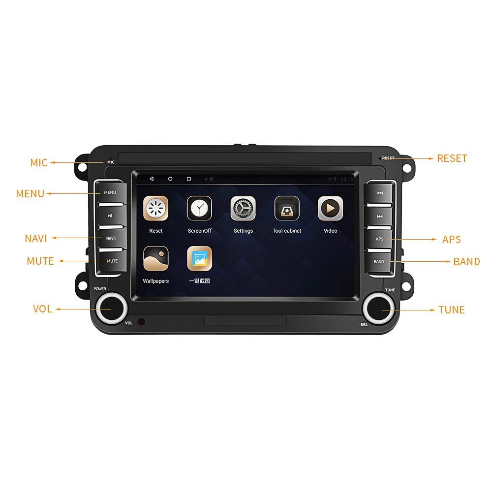 Camecho Android 8 1 автомобильный мультимедийный плеер 2 Din GPS навигация для VW/