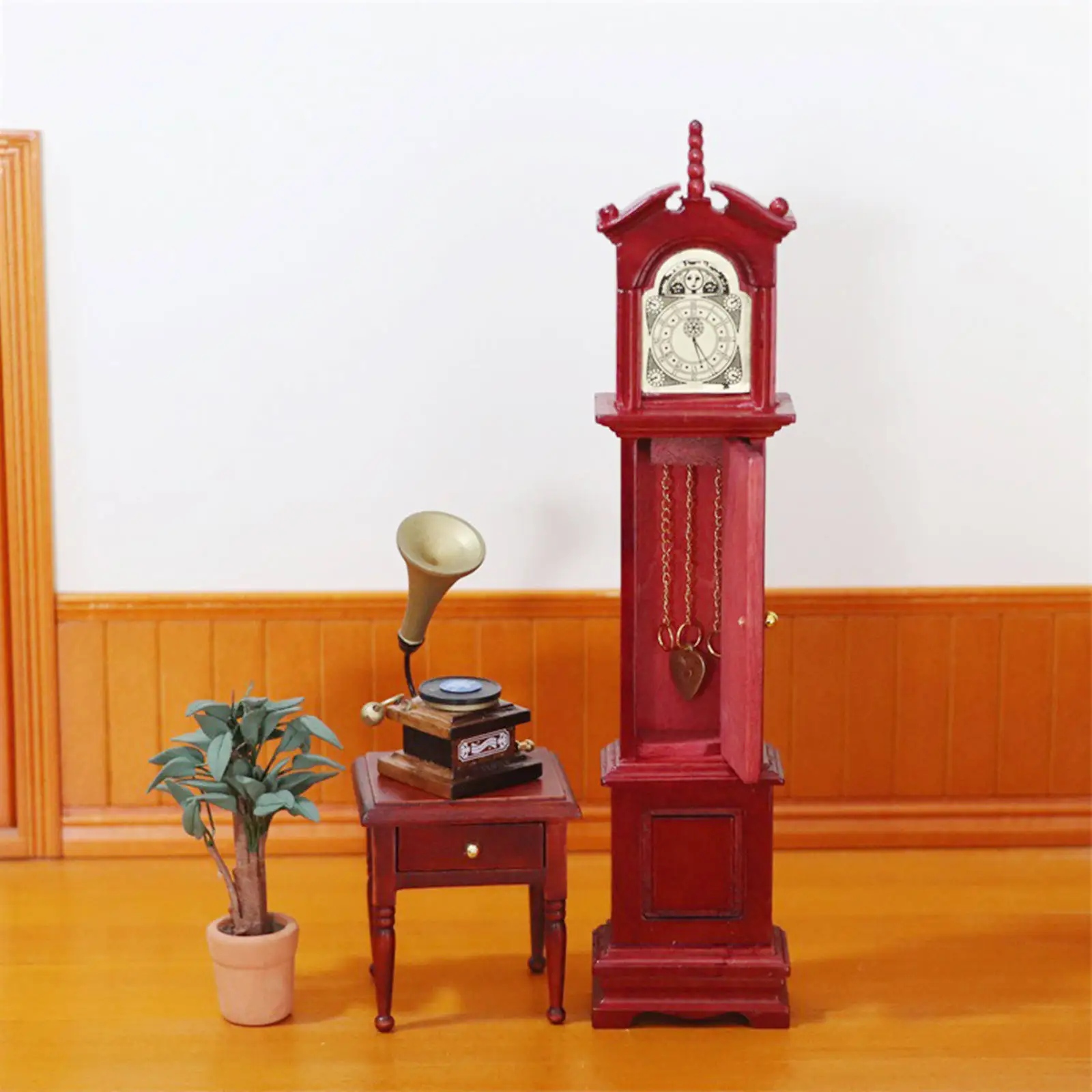 1/12 миниатюрные часы для кукольного домика в виде дедушки деревянная мини-модель