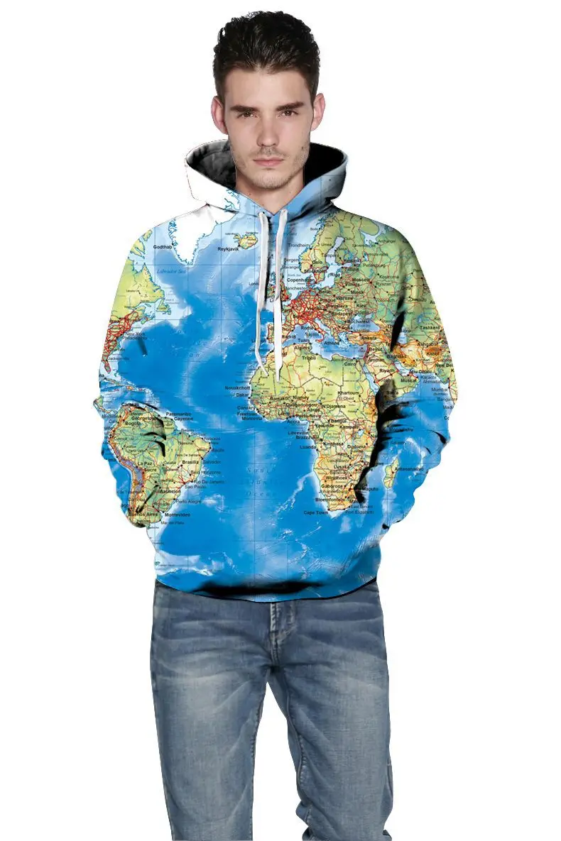 

European and American New Couples Digital Printing Hooded Baseball Uniform Autumn and Winter Men's and Women's Hooded Sweater