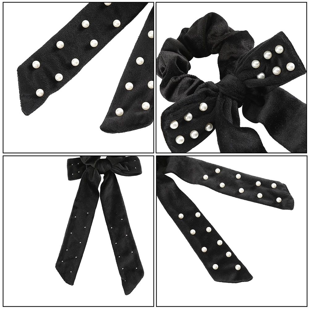 Женская бархатная резинка для волос AWAYTR эластичная лента с жемчужинами