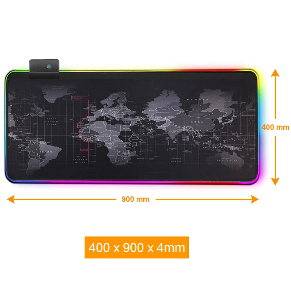 400x900 Игровой коврик для мыши RGB коврик для мыши геймер компьютерная коврик для мыши RGB подсветка Mause Pad большой коврик для мыши XXL для настольная клавиатура компьютерные мыши с подсветкой коврик - Цвет: 400x900