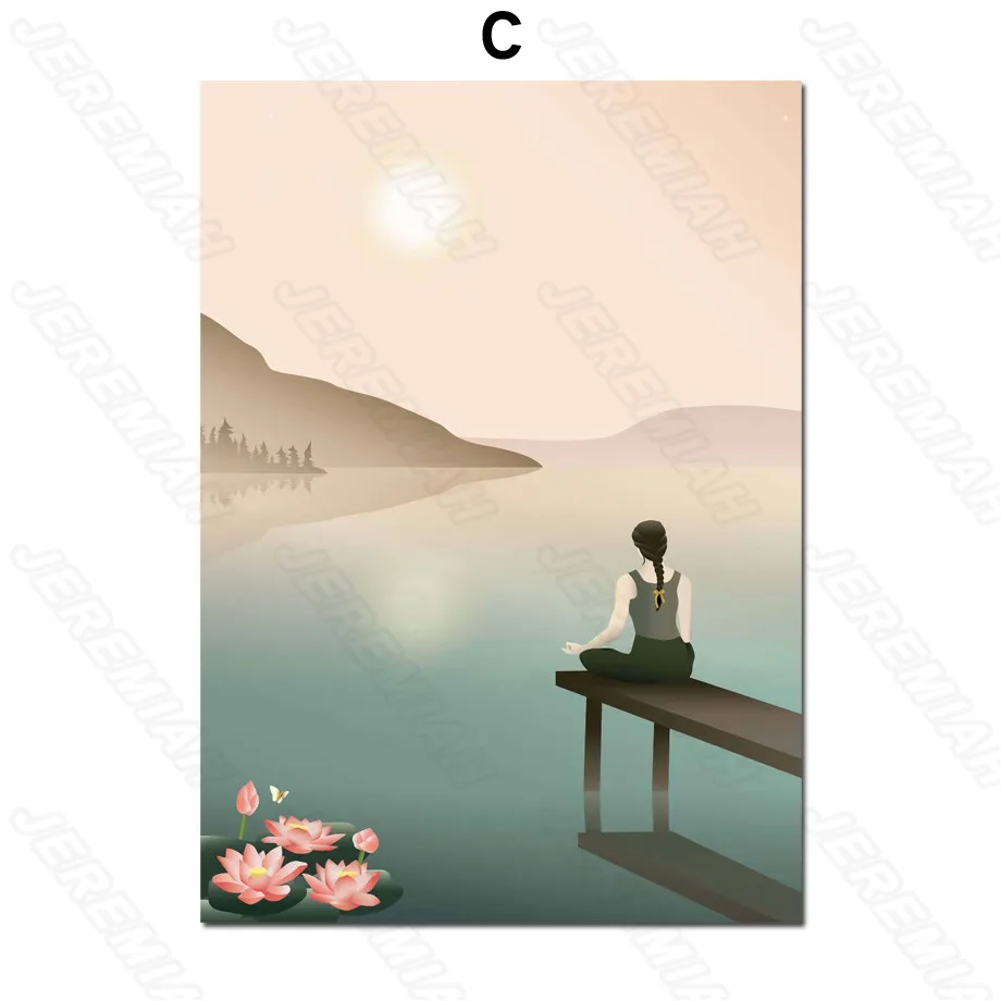 

Cartoon Poster Simple Girl Nordic Style Waterproof Ink Canvas Print Art Painting Modern Living Room Bedroom Decoration