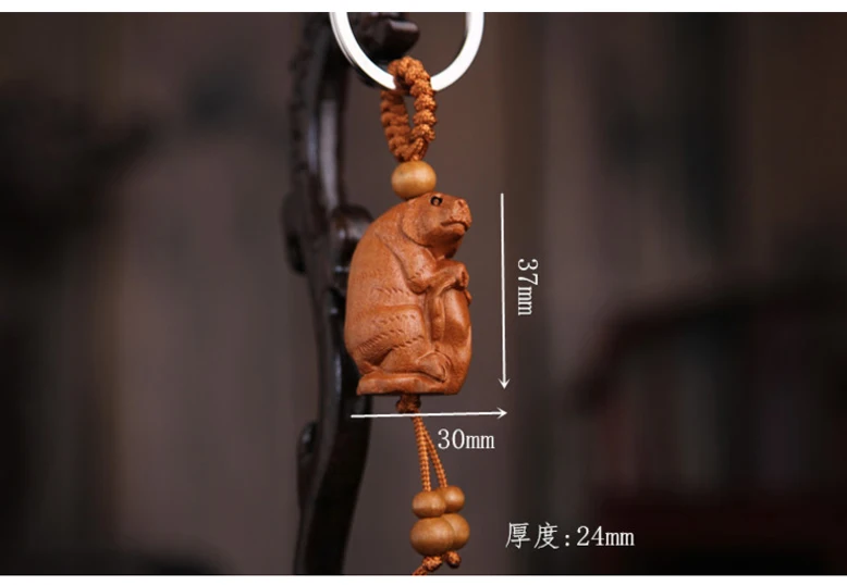 Брелок с деревянными животными 12 китайских знаков зодиака шт./лот 100 | Украшения и