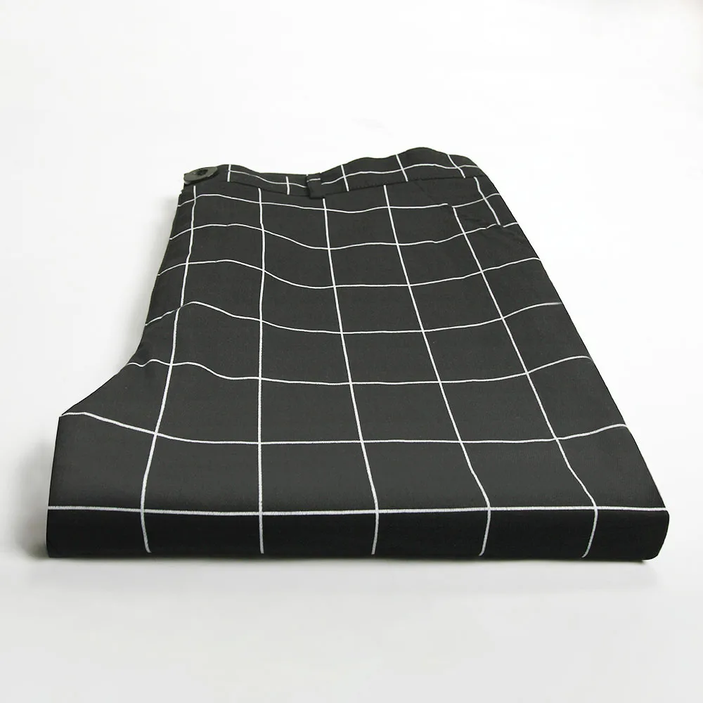 

2021 Spring New Men's Plaid Zipper Casual Pants Men's Fashion Slim Striped Cotton Blends Pencil Pants Male Bottom Fit All-Season