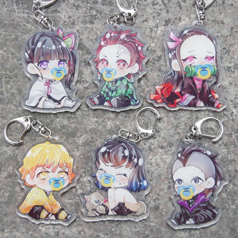 

Anime Demon Slayer Kimetsu No Yaiba Keychain Tanjirou Nezuko Zenitsu Inosuke Kanawo Genya Acrylic Keyring Blade of Ghost Pendant